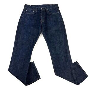 J Crew Japanese Kaihara 1040 Denim Jeans Mens Size 32x33 Narrow Leg Dark Wash